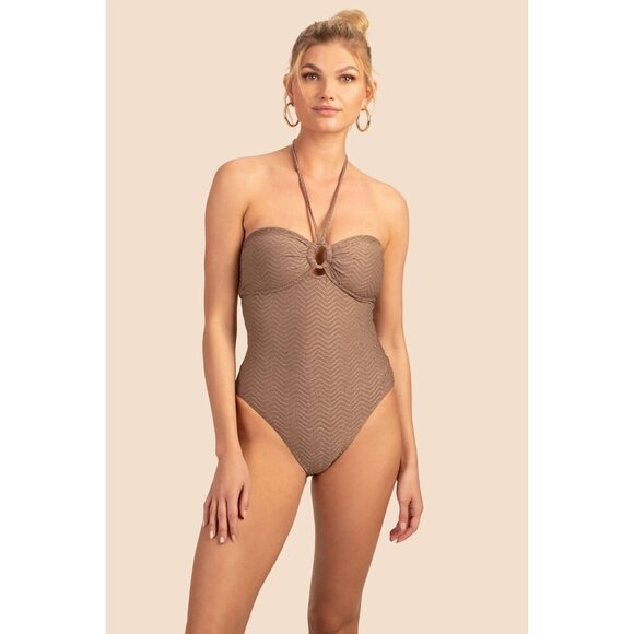 Trina Turk Swimsuit Empire Bandeau One Piece Bathing suit 6 - Picture 1 of 10